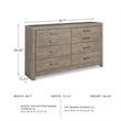 Signature Design by Ashley Culverbach 6 Drawer Double Dresser in Driftwood