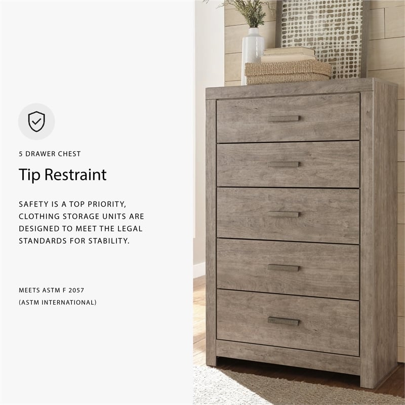 Signature Design by Ashley Culverbach 5 Drawer Chest in Gray