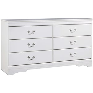 Ashley Furniture Anarasia 6 Drawer Double Dresser in White