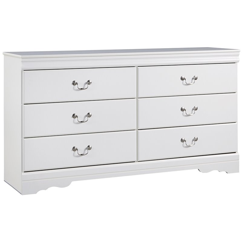 Ashley Furniture Anarasia 6 Drawer Double Dresser In White B129 31