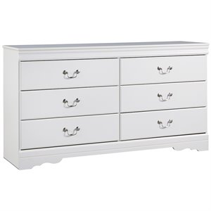 ashley furniture anarasia 6 drawer double dresser in white