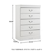 Ashley Furniture Anarasia 5 Drawer Chest in White