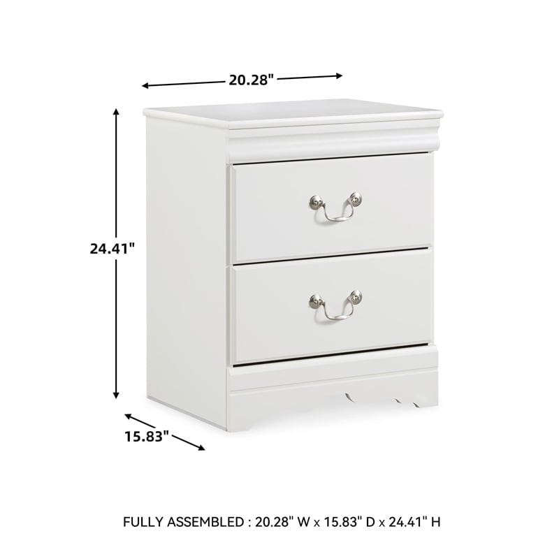 Signature Design by Ashley Anarasia 2 Drawer Nightstand in White