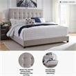 Signature Design by Ashley Dolante Tufted King Panel Bed in Beige