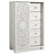 Signature Design by Ashley Paxberry 5-Drawer Door Chest in White Wash