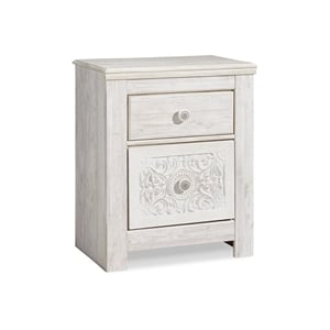 Signature Design by Ashley Paxberry 2 Drawer Nightstand in Whitewash