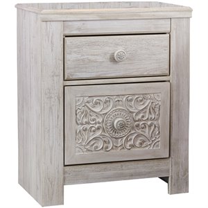 ashley furniture paxberry 2 drawer nightstand in whitewash