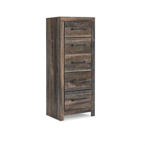 Ashley Furniture Drystan 5 Drawer 22&quot&quot Chest in Burnt Orange and Teal