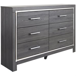 ashley furniture lodanna 6 drawer double dresser in gray