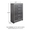 Ashley Furniture Lodanna 5 Drawer Chest in Gray