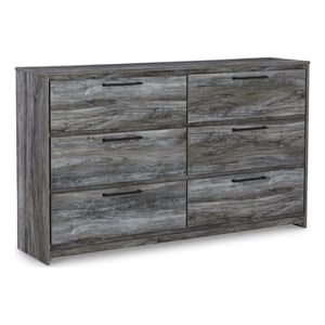 Signature Design by Ashley Baystorm 6 Drawer Double Dresser in Smokey Gray