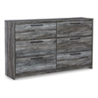 Signature Design by Ashley Baystorm 6 Drawer Double Dresser in Smokey Gray