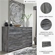Signature Design by Ashley Baystorm 6 Drawer Double Dresser in Smokey Gray