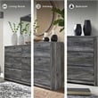 Signature Design by Ashley Baystorm 6 Drawer Double Dresser in Smokey Gray