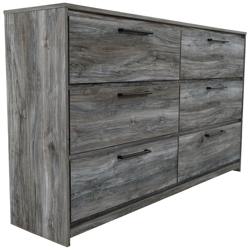 Ashley Furniture Baystorm 6 Drawer Double Dresser in Smokey Gray
