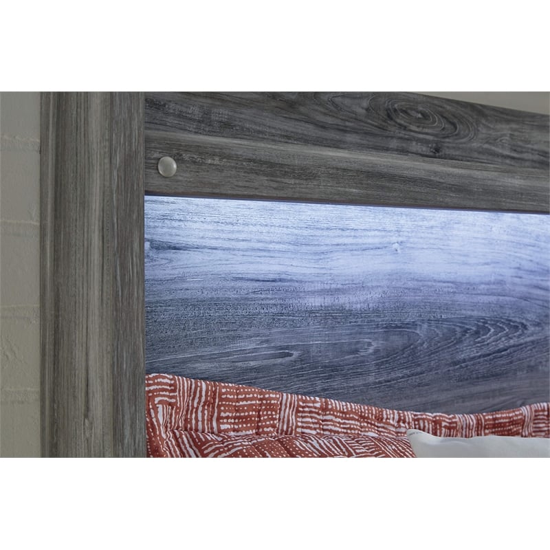Signature Design by Ashley Baystorm King LED Panel Headboard in Smokey Gray