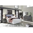 Signature Design by Ashley Baystorm King LED Panel Headboard in Smokey Gray