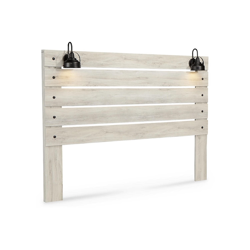 Signature Design by Ashley Baystorm Full LED Panel Headboard in Smokey Gray