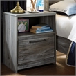 Signature Design by Ashley Baystorm 1 Drawer Nightstand with USB Ports in Gray