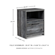 Signature Design by Ashley Baystorm 1 Drawer Nightstand with USB Ports in Gray