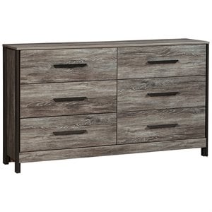 ashley furniture cazenfeld 6 drawer double dresser in black and gray