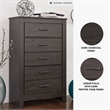 Signature Design by Ashley Brinxton 5 Drawer Chest in Almost Black