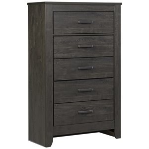 ashley furniture brinxton 5 drawer chest in charcoal