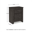 Ashley Furniture Brinxton Engineered Wood 2-Drawer Bedroom Nightstand - Charcoal
