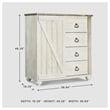 Signature Design by Ashley Willowton 4 Drawer Door Chest in Whitewash