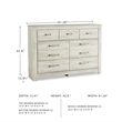 Ashley Furniture Bellaby 7 Drawer Dresser in Whitewash