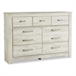 Ashley Furniture Bellaby 7 Drawer Dresser in Whitewash