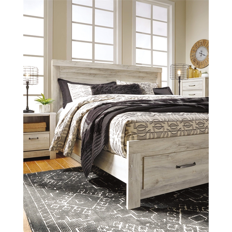 Signature Design by Ashley Bellaby King Panel Headboard in Whitewash