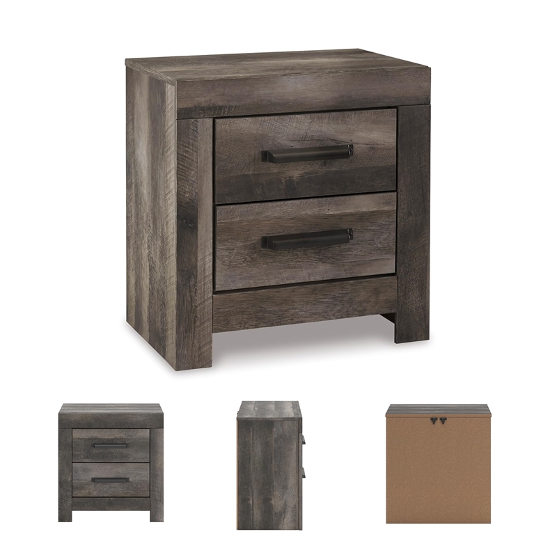 Signature Design by Ashley Wynnlow 2 Drawer Nightstand with USB Ports in Gray