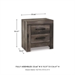 Signature Design by Ashley Wynnlow 2 Drawer Nightstand with USB Ports in Gray