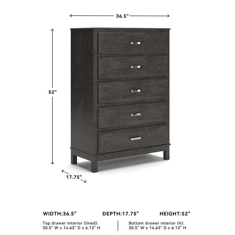Signature Design by Ashley Caitbrook 5 Drawer Chest in Gray