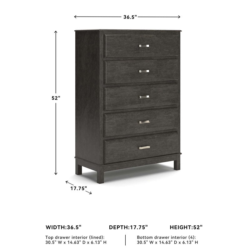 Signature Design by Ashley Caitbrook 5 Drawer Chest in Gray