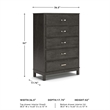 Signature Design by Ashley Caitbrook 5 Drawer Chest in Gray