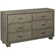 Ashley Furniture Arnett 6 Drawer Double Dresser in Smokey Gray