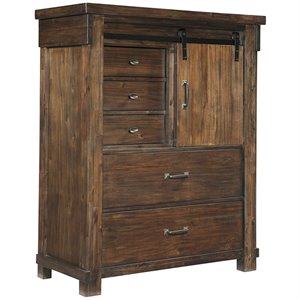 ashley furniture lakeleigh 5 drawer door chest in brown