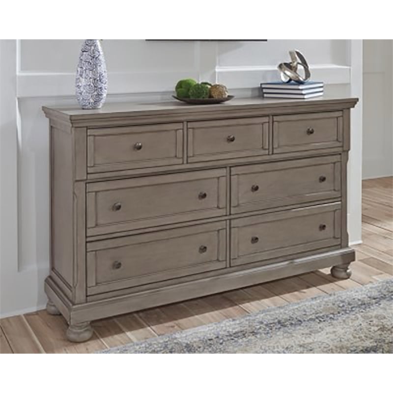 Ashley Furniture Lettner 7 Drawer Dresser in Light Gray