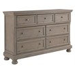 Ashley Furniture Lettner 7 Drawer Dresser in Light Gray