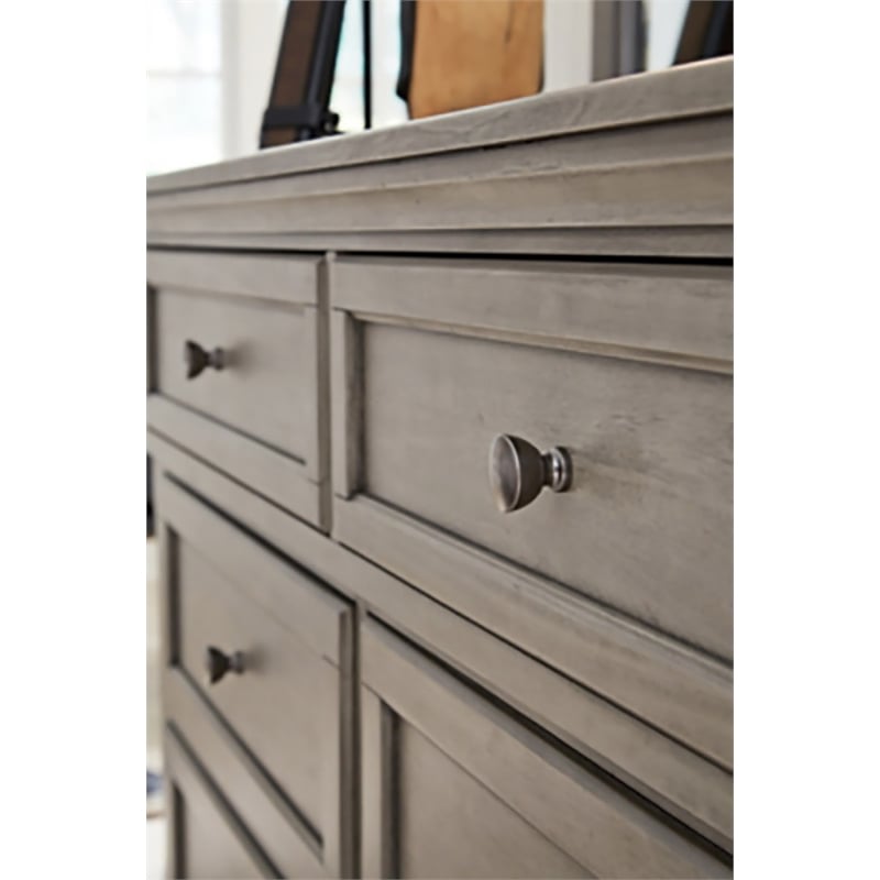 Ashley Furniture Lettner 7 Drawer Dresser in Light Gray