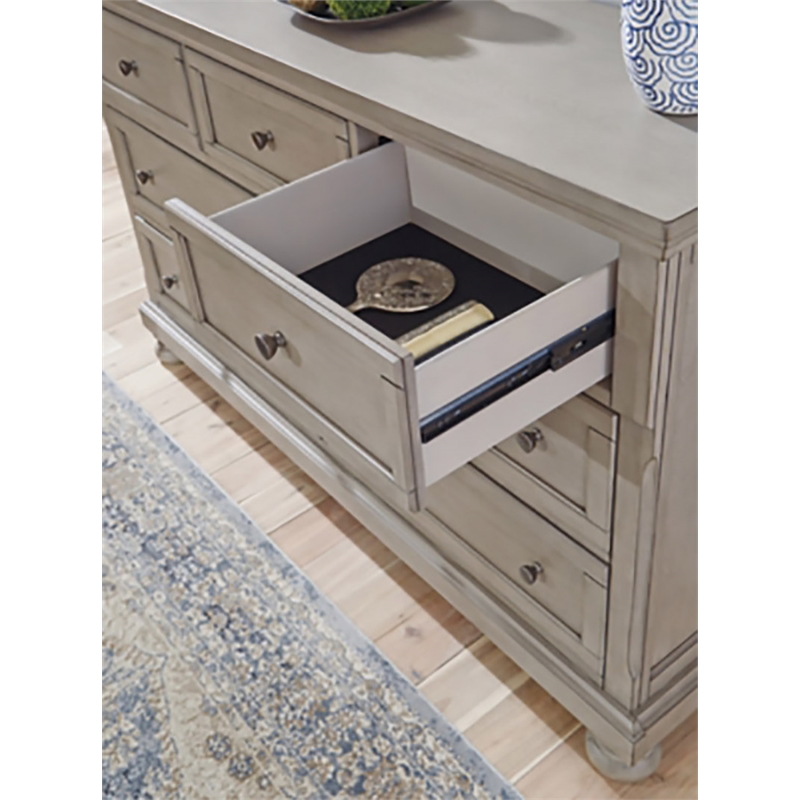 Ashley Furniture Lettner 7 Drawer Dresser in Light Gray