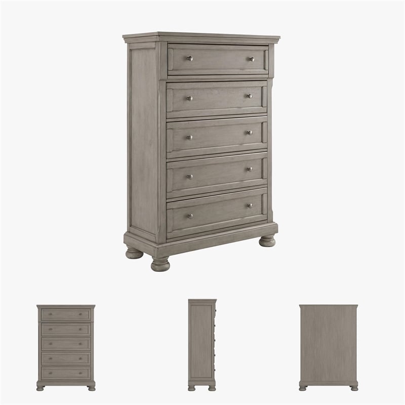 Signature Design by Ashley Lettner 5 Drawer Chest in Light Gray