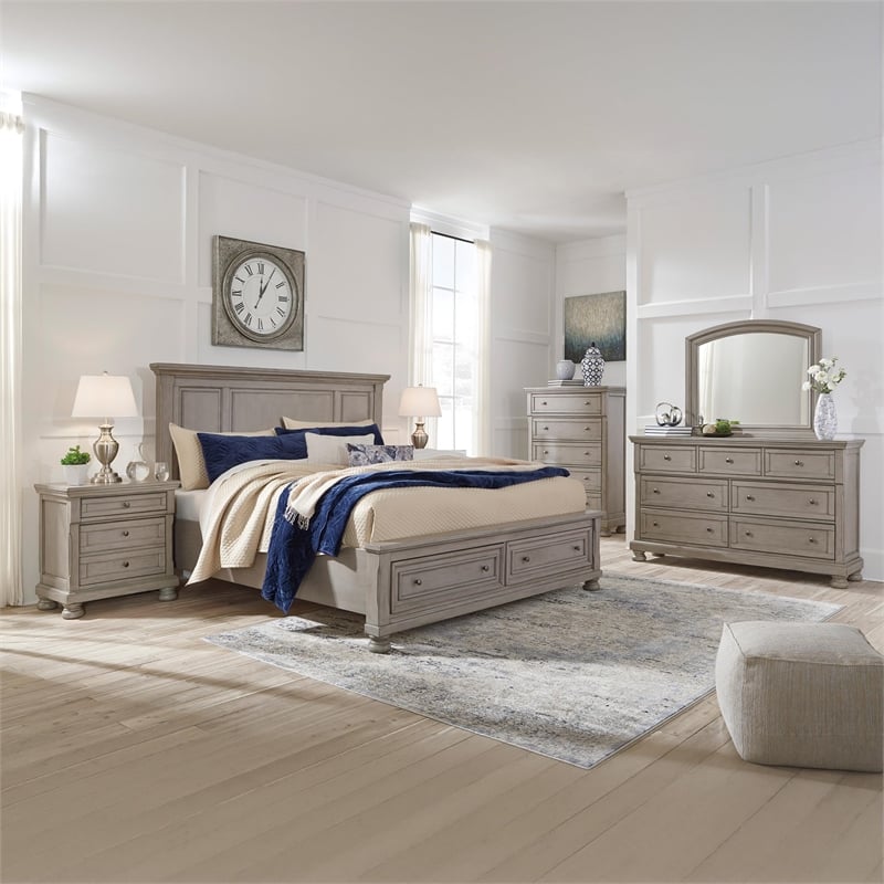 Signature Design by Ashley Lettner 5 Drawer Chest in Light Gray