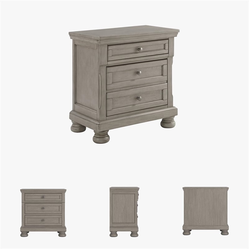 Signature Design by Ashley Lettner 2 Drawer Nightstand in Light Gray