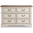 Ashley Furniture Realyn Engineered Wood 6 Drawer Double Dresser in Mahogany