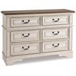 Ashley Furniture Realyn Engineered Wood 6 Drawer Double Dresser in Mahogany