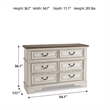 Ashley Furniture Realyn Engineered Wood 6 Drawer Double Dresser in Mahogany