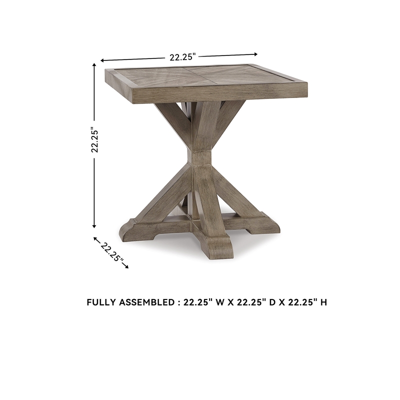 Signature Design by Ashley Beachcroft Square Patio End Table in Beige